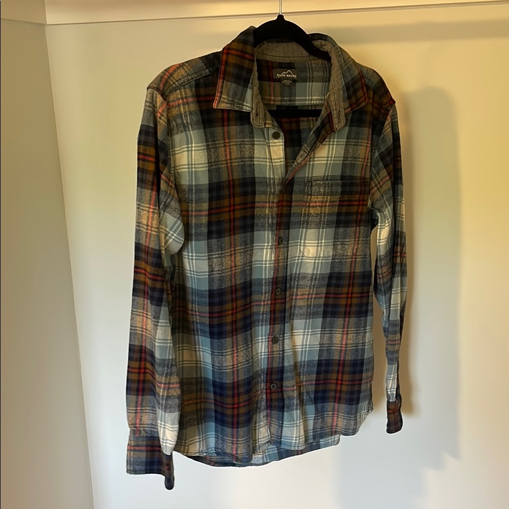 Eddie Bauer Men's Plaid Shirt - Blue, Red, White